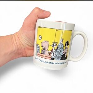 Vintage "Don’t Panic!" Tech Humor Mug | 90s Office Satire